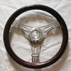 VOLANT BOIS ET ALU STYLE HOT ROD 
