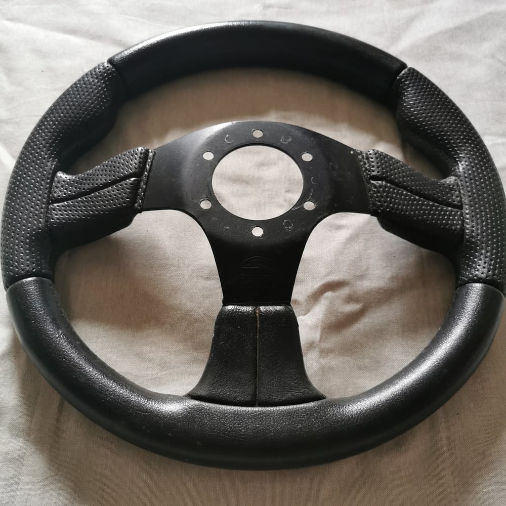 VOLANT SIK SIMILI CUIR ET ALU NOIR