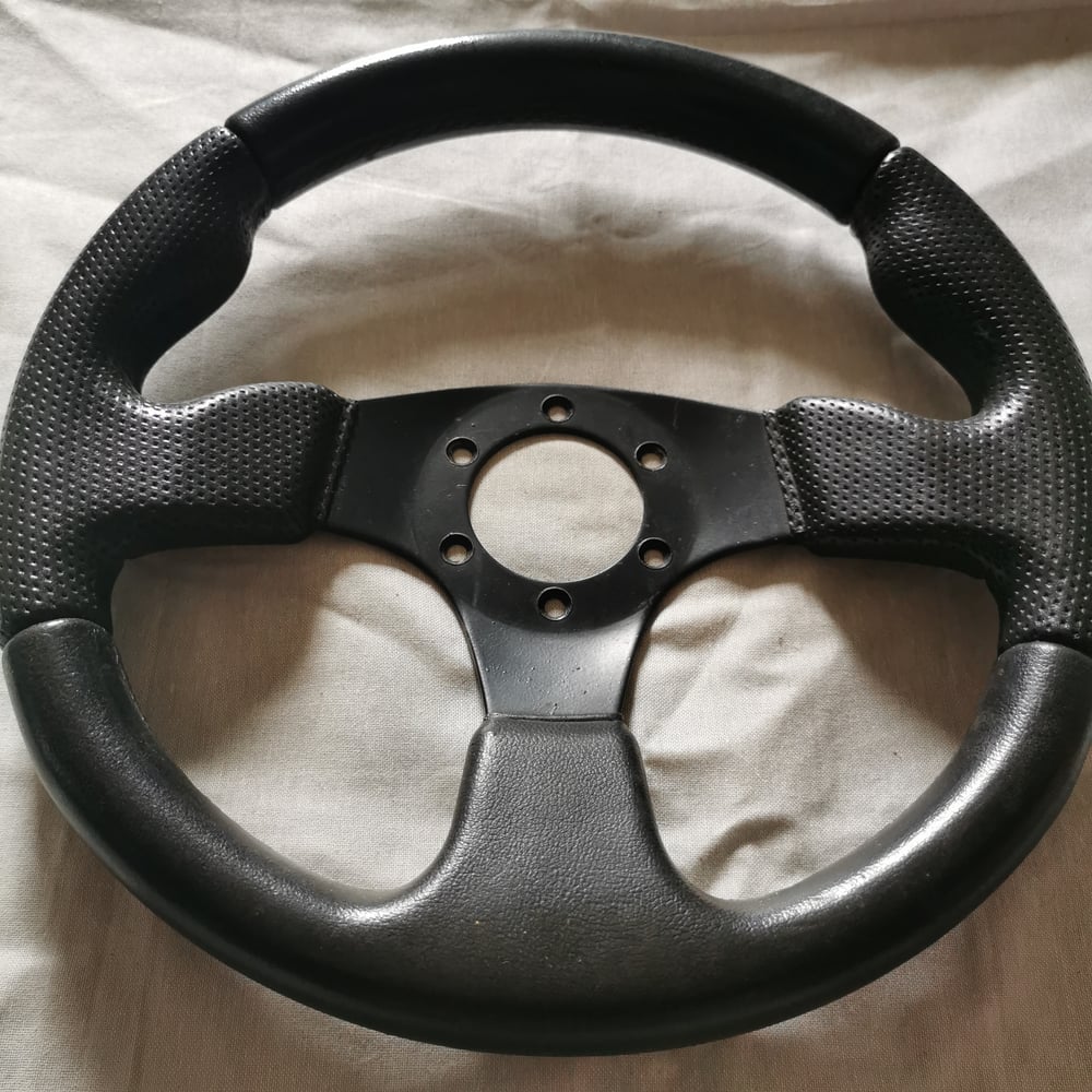 VOLANT SIK SIMILI CUIR ET ALU NOIR