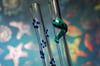 Clear Glass Slushie Spoon Straws with Designs