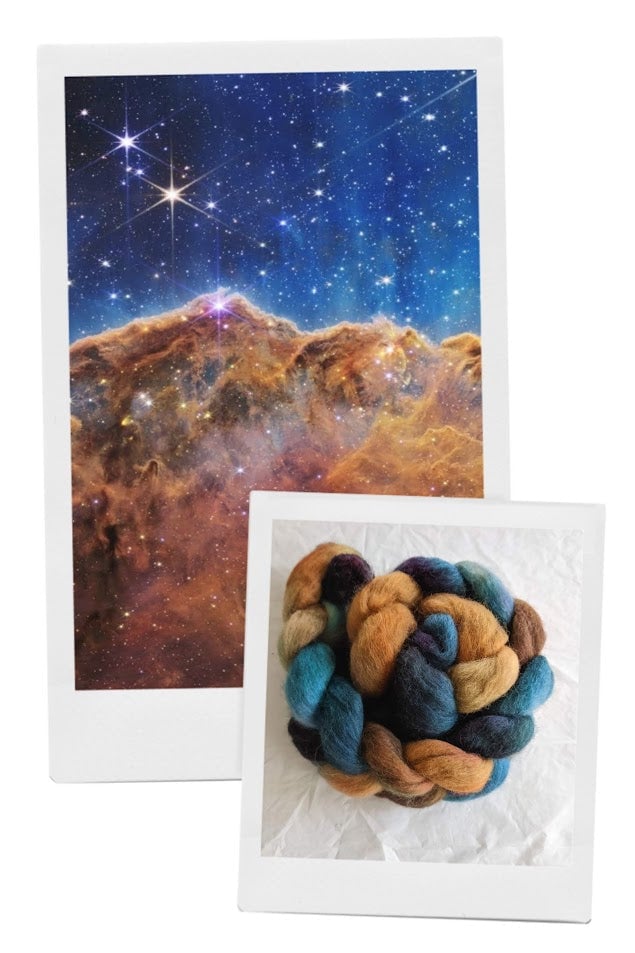 Image of Cosmic Cliffs - Combed Top/Wool Roving - 4oz