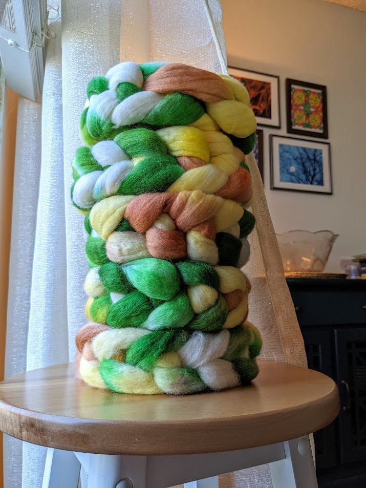 Image of Patio Lemon- Combed Top/Wool Roving - 4oz