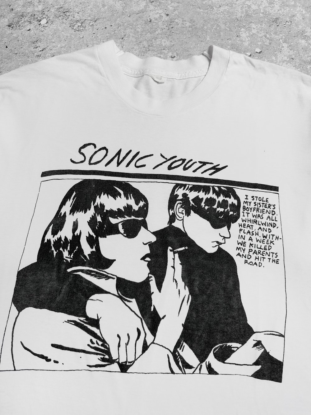 Rare* Sonic Youth 1990's 'Goo' White T-Shirt | NLVintage