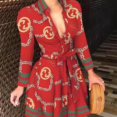 Image of Gucci Red Dress open front L, XL, 2XL