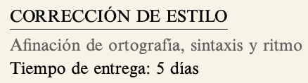 Image of Corrección de estilo