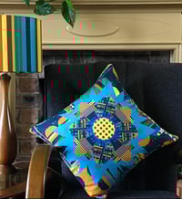 Image 5 of 'City Bloom Blue' Cushion