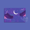 Purple Sky Cats Mini Print