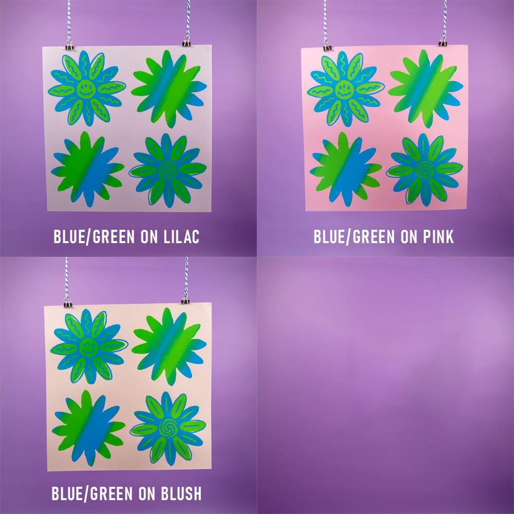 Blue/Green Flower Prints