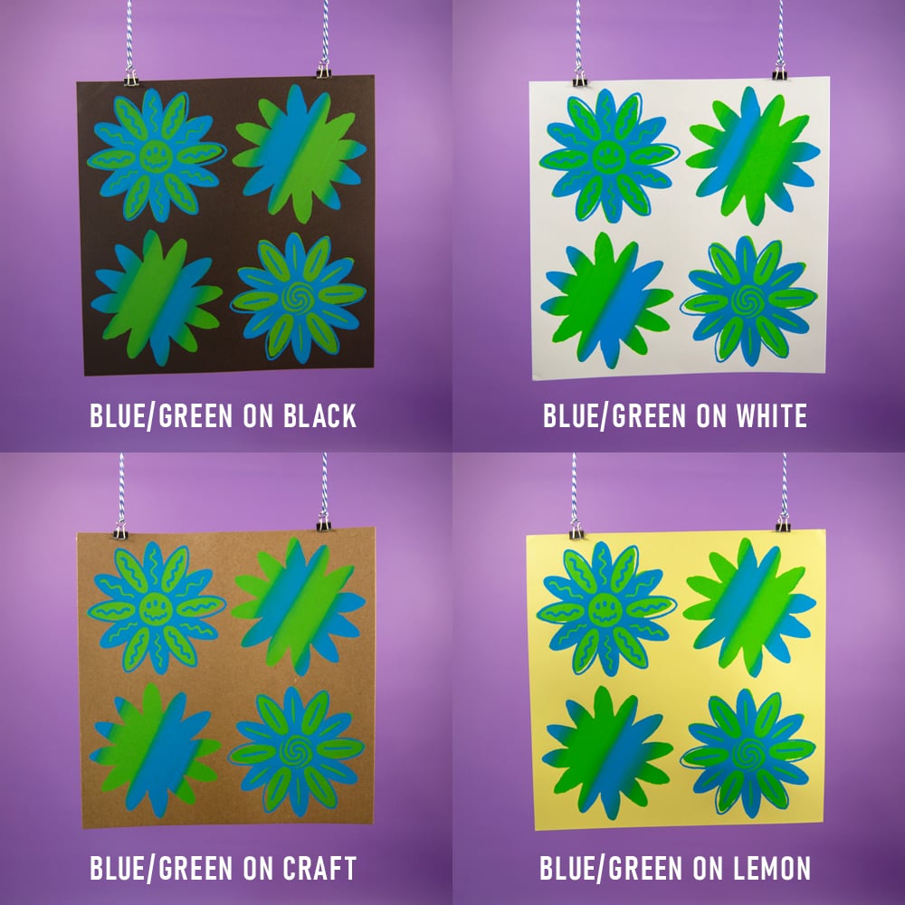 Blue/Green Flower Prints