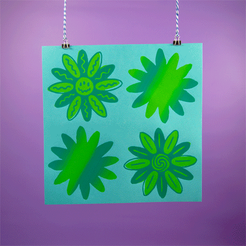 Green Flower Prints