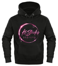 Kc Stacks Designs Blk Hoodie (Hot Pink Logo)