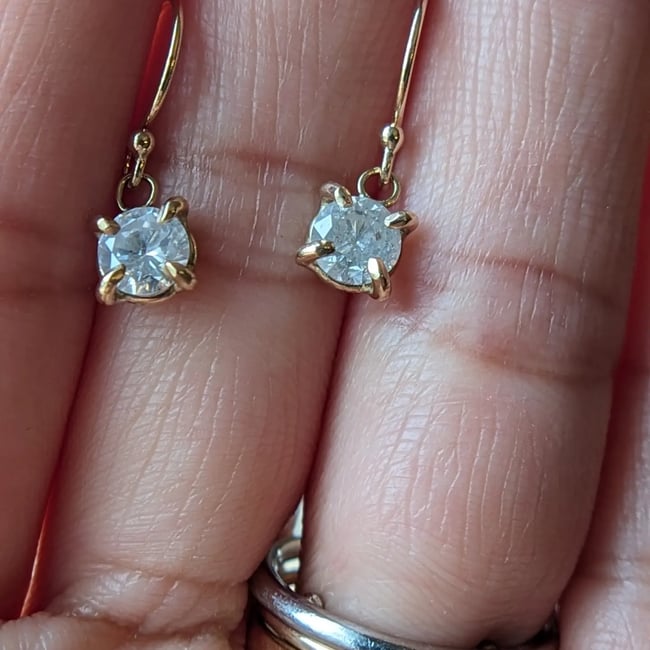 Salt & Pepper Diamond Drop Earrings 