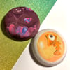 Salmon Run Minky Plush Buttons + Coin Pouch