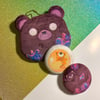 Salmon Run Minky Plush Buttons + Coin Pouch