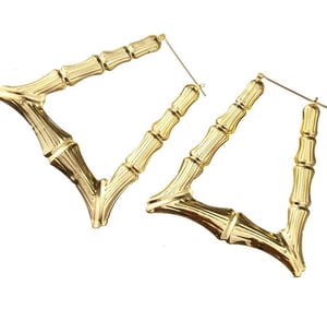 Image of Triangles Bamboo Earrings 