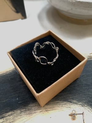 Image of ‘Touching from a Distance’ recycled silver ring 