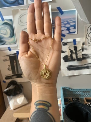 Image of ‘Contraction’ hammered brass necklace 