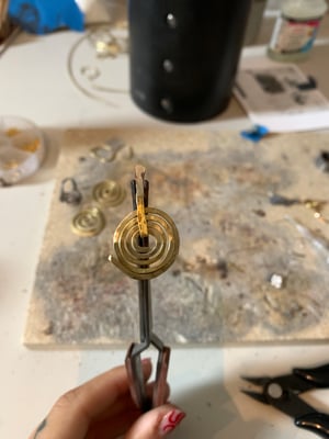 Image of ‘Contraction’ hammered brass necklace 