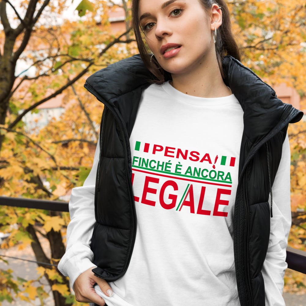 Image of TEE-SHIRT COTON LAVE UNISEXE "PENSA" ITALIE