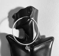 Image 1 of Hoops w/ Gye Nyame Charms (925 Sterling Silver)