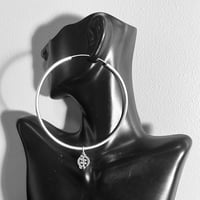 Image 2 of Hoops w/ Gye Nyame Charms (925 Sterling Silver)