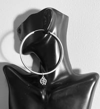 Image 3 of Hoops w/ Gye Nyame Charms (925 Sterling Silver)