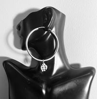 Image 4 of Hoops w/ Gye Nyame Charms (925 Sterling Silver)