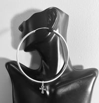 Image 1 of Hoops w/ Ankh Charms (925 Sterling Silver)