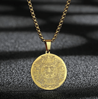 Image 1 of Mayan Calendar Amulet Pendant Necklace