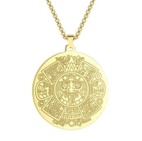 Image 4 of Mayan Calendar Amulet Pendant Necklace