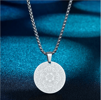 Image 1 of Stainless Steel Solar System Sun Pendant Necklace (Silver)