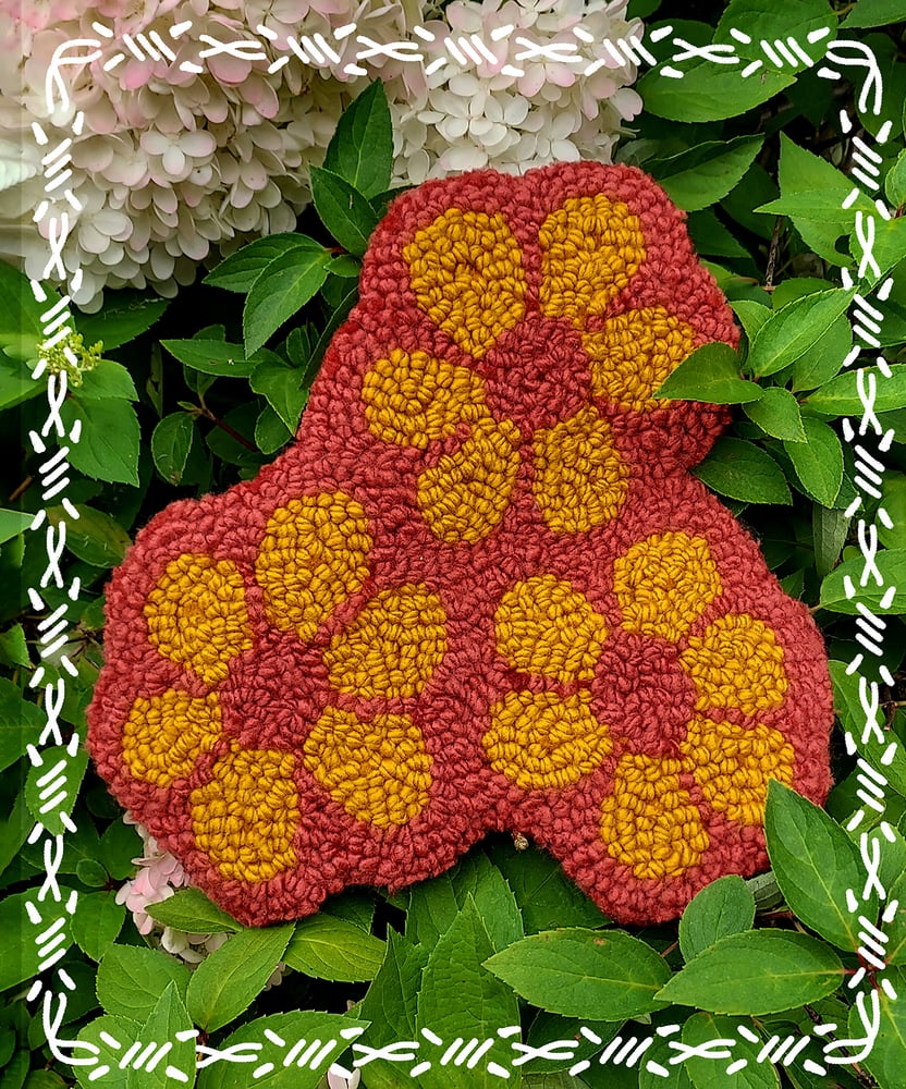 Image of Orange Flower Rug