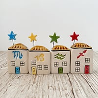 Image 4 of CLEARANCE - Zodiac Mini Rainbow Ceramic Houses