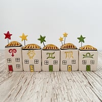 Image 3 of CLEARANCE - Zodiac Mini Rainbow Ceramic Houses