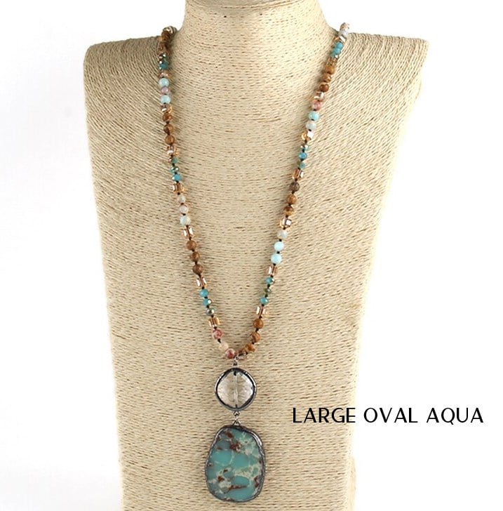 Image of Natural Stone Boho Necklaces 5 Styles