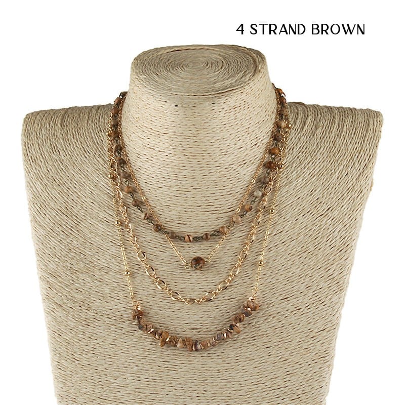 Image of Natural Stone Boho Necklaces 4 Styles