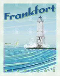 Image 1 of Frankfort Michigan Vintage Style Travel Poster Art | Print No 119