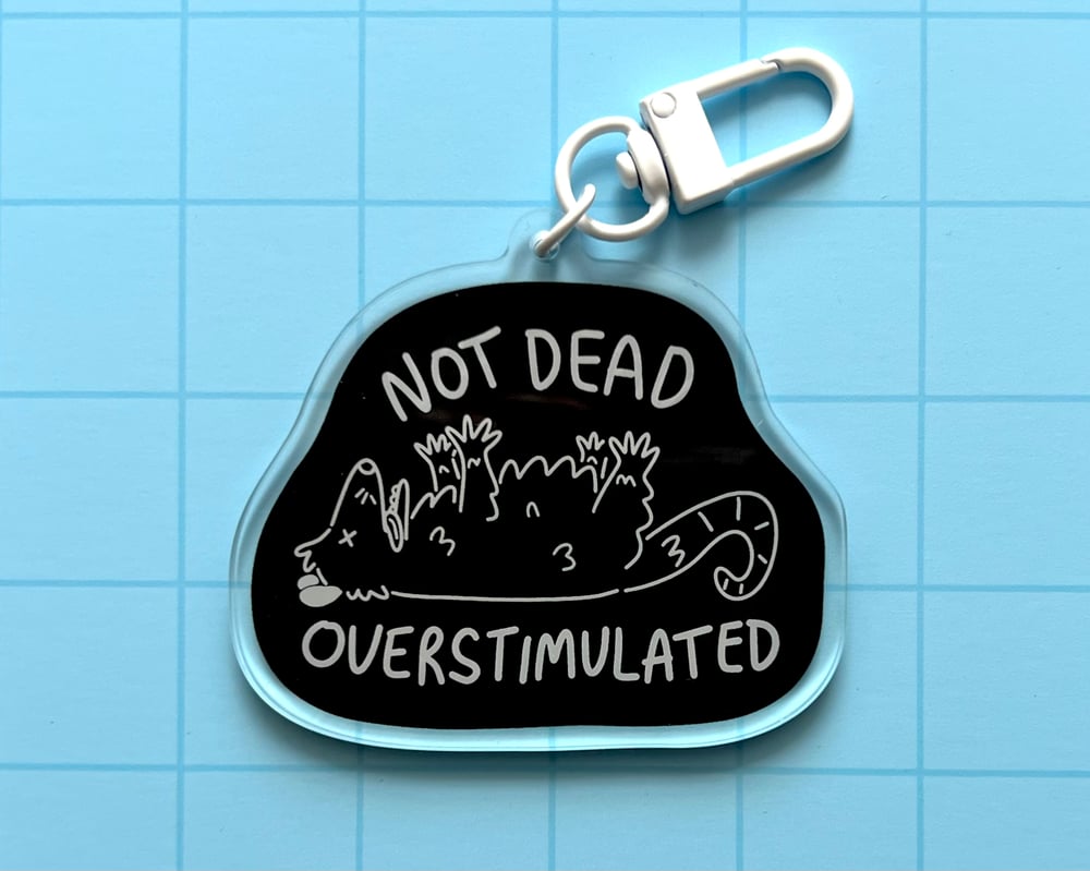 Image of Overstimulated possum keychain 
