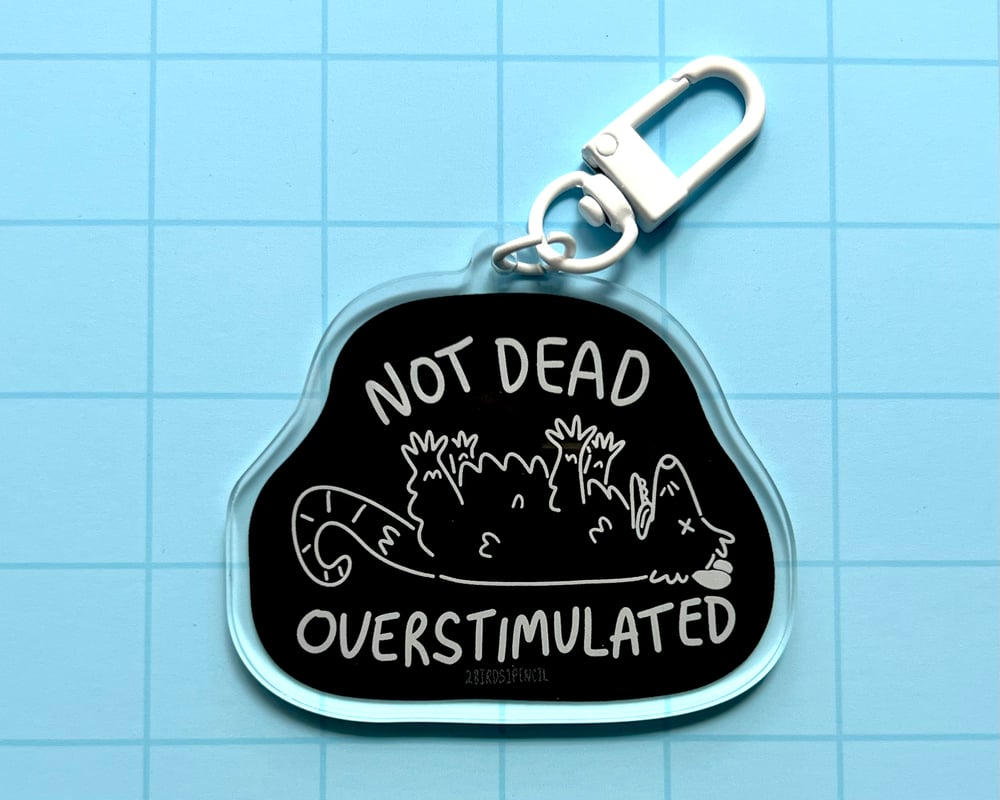 Image of Overstimulated possum keychain