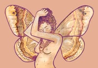 'Moon Bath' Pink Background Print