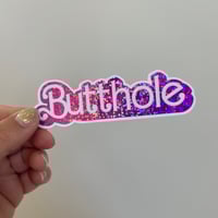 Image 2 of Barbie Butthole Sticker - Glitter
