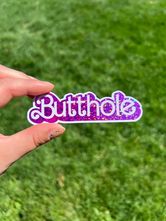 Barbie Butthole Sticker - Glitter