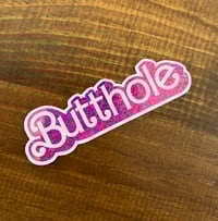Image 5 of Barbie Butthole Sticker - Glitter