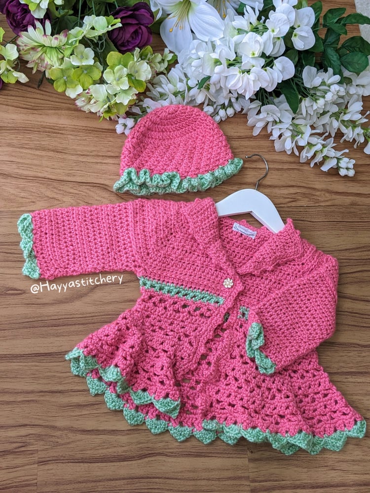 Image of Watermelon Victorian Jacket and Hat 