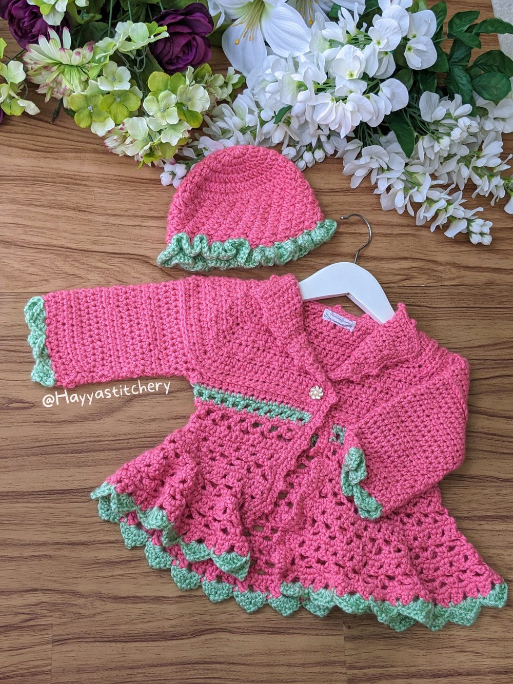 Image of Watermelon Victorian Jacket and Hat 