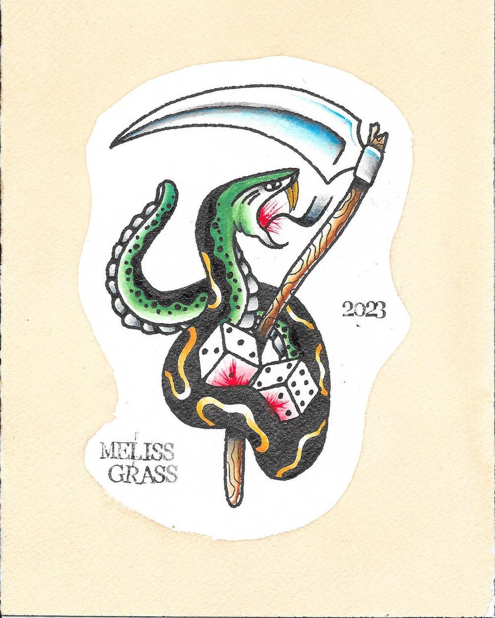 Image of A Snake, a Scythe and Dice