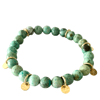 Ltd Ed - Maya Turquoise Bead Bracelet with Gold Discs