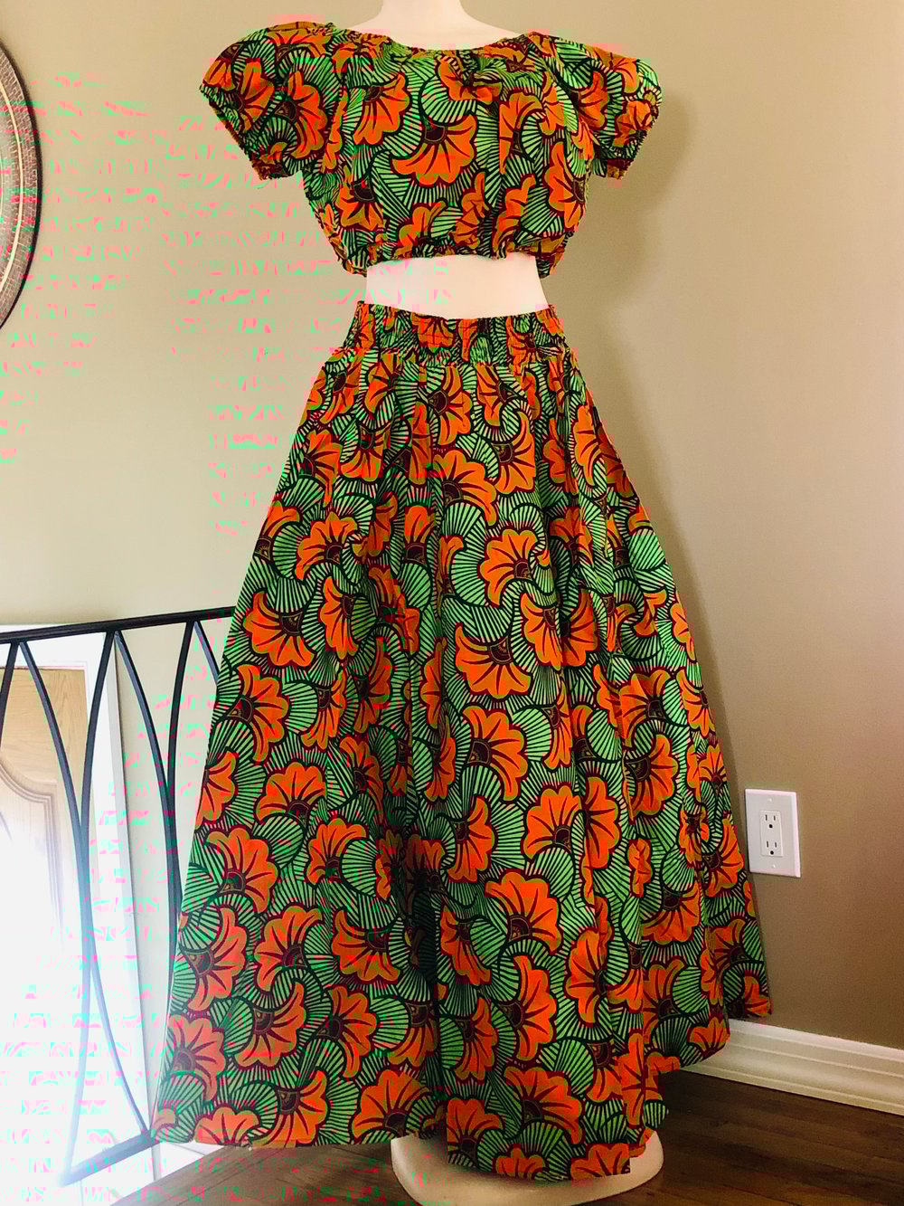 Image of The picnic-Orange/ Skirt Set One Size