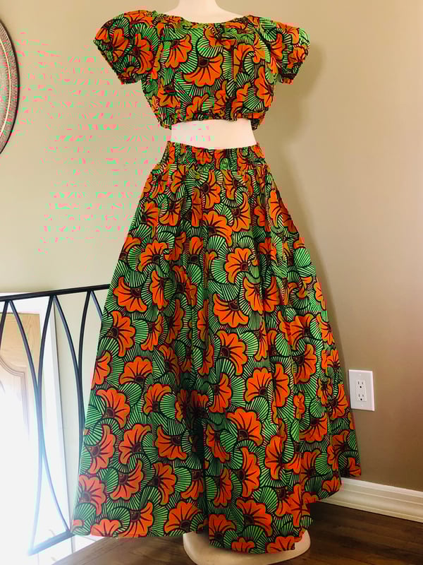Image of The picnic-Orange/ Skirt Set One Size