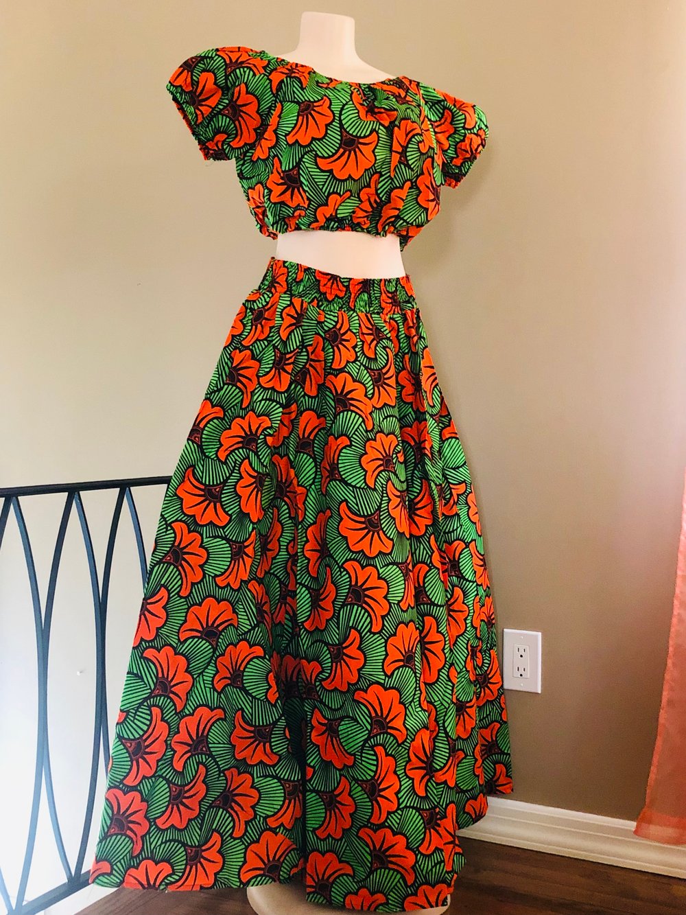 Image of The picnic-Orange/ Skirt Set One Size